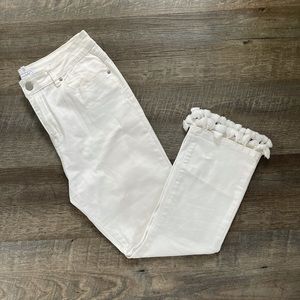 Mud Pie White Tassel Jean L